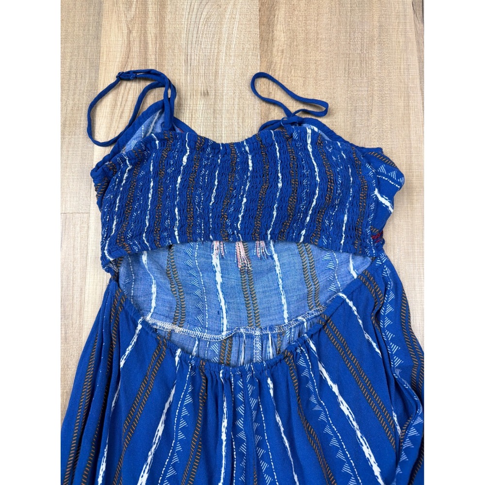 Flying Tomato Anthropologie Blue Boho Tie Front‎ Wide Leg Jumpsuit Small - Picture 6 of 8